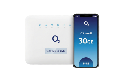 Oferta O2 Fibra 300 Mb + móvil 30GB