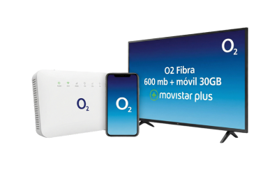 Oferta O2 Fibra 600 Mb + móvil 30GB + Movistar Plus